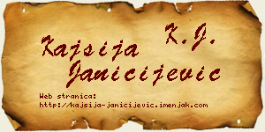 Kajsija Janičijević vizit kartica